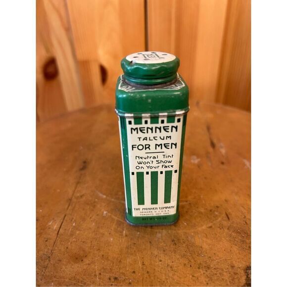 Antique Art Deco Mennen Talcum Powder After Bath Men￼Natural Advertising TIN (82 - Picture 3 of 6